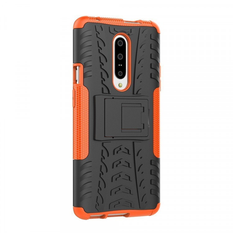 Чехол Hybrid Armor для OnePlus 7 Pro (черный + оранжевый)