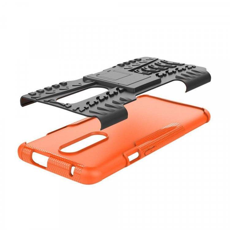Чехол Hybrid Armor для OnePlus 7 Pro (черный + оранжевый)