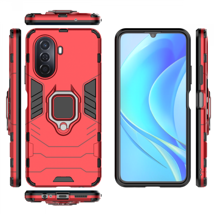 Чехол Armor Ring Holder для HUAWEI Nova Y70 / Nova Y70 Plus (красный)