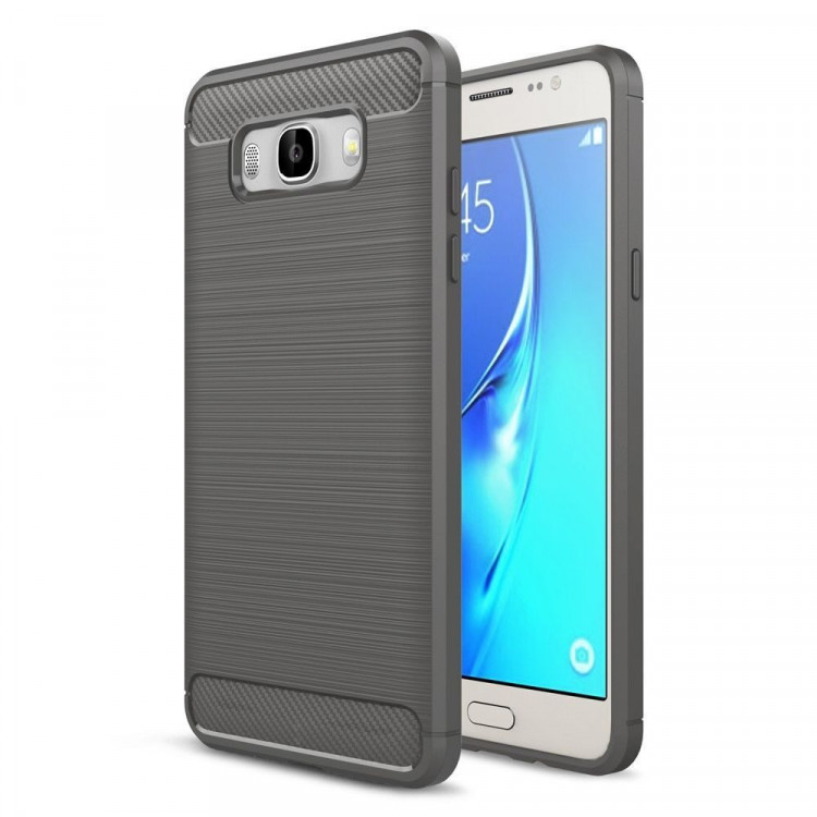 Чехол-накладка Carbon Fibre для Samsung Galaxy J7 (2016) SM-J710F (серый)