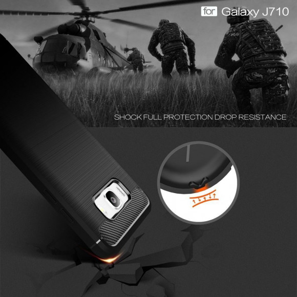 Чехол-накладка Carbon Fibre для Samsung Galaxy J7 (2016) SM-J710F (серый) Чехол-накладка Carbon Fibre для Samsung Galaxy J7 (2016) SM-J710F (серый)