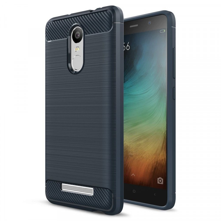 Накладка Carbon Fibre для Xiaomi Redmi Note 3 / 3 Pro (темно-синий)