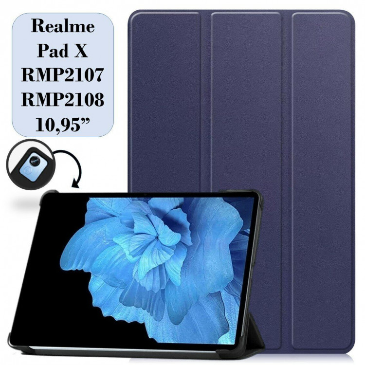 Планшетный чехол для Realme Pad X RMP2107, RMP2108 (темно-синий)