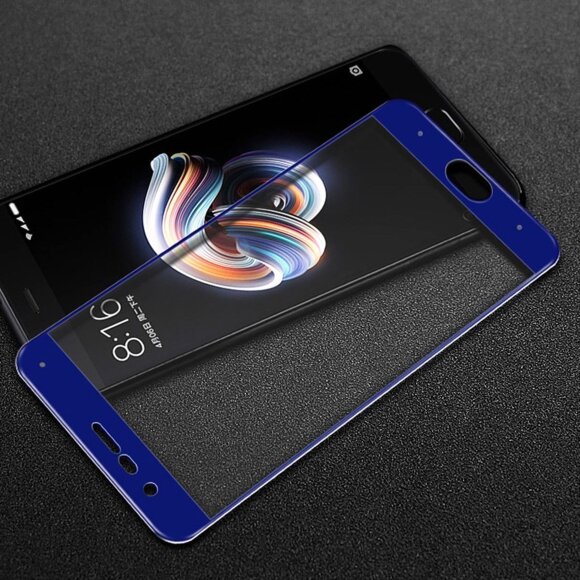 Защитное стекло 3D для Xiaomi Mi Note 3 (голубой)