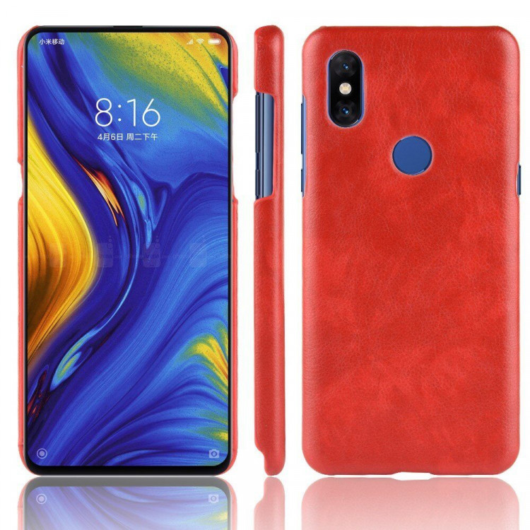 Чехол Litchi Texture для Xiaomi Mi Mix 3 (красный)
