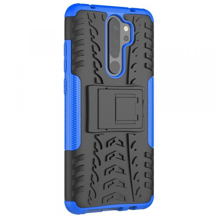 Чехол Hybrid Armor для Xiaomi Redmi Note 8 Pro (черный + голубой)