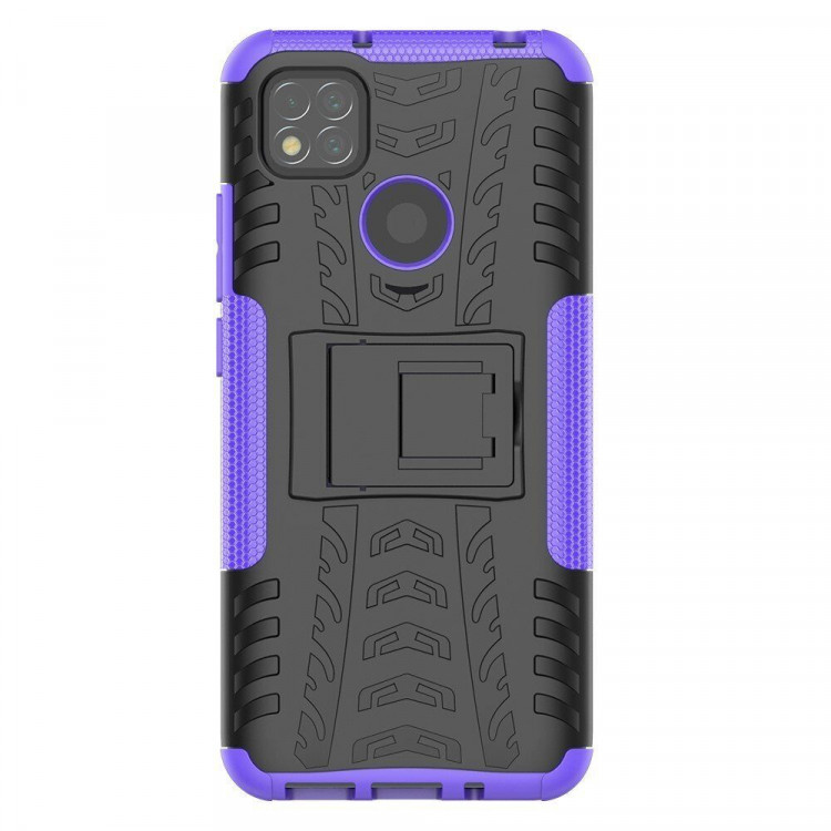 Чехол Hybrid Armor для Xiaomi Redmi 9C (черный + фиолетовый)
