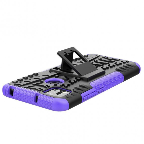 Чехол Hybrid Armor для Xiaomi Redmi 9C (черный + фиолетовый)