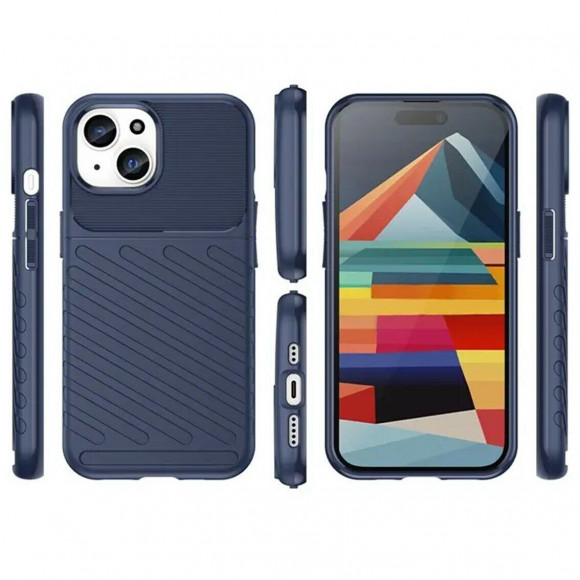 Чехол-накладка Thunder Series для iPhone 15 (темно-синий)