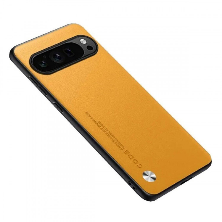 Чехол из искусственной кожи для Google Pixel 9 Pro XL (желтый)