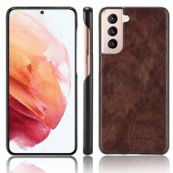 Кожаная накладка-чехол для Samsung Galaxy S21+ (Plus) (коричневый)