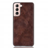 Кожаная накладка-чехол для Samsung Galaxy S21+ (Plus) (коричневый)