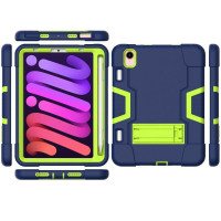 Гибридный TPU чехол для Apple iPad mini 6 (темно-синий + зеленый)