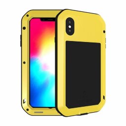 Гибридный чехол LOVE MEI для iPhone XS / X (желтый)