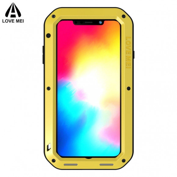 Гибридный чехол LOVE MEI для iPhone XS / X (желтый)