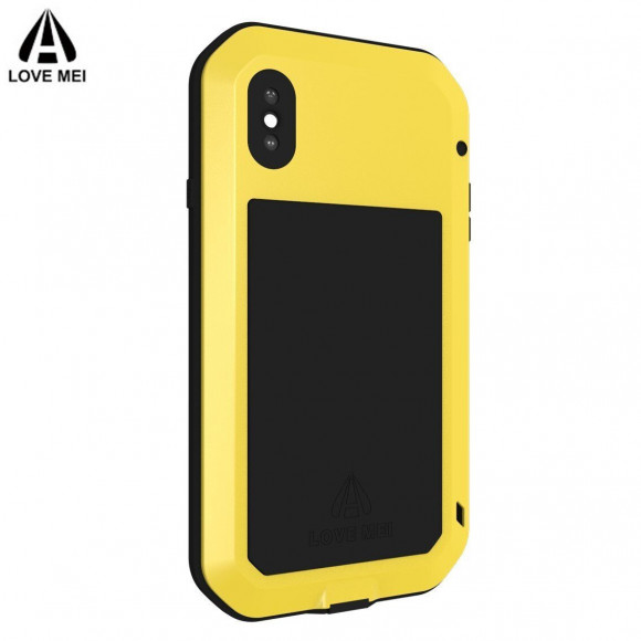 Гибридный чехол LOVE MEI для iPhone XS / X (желтый)