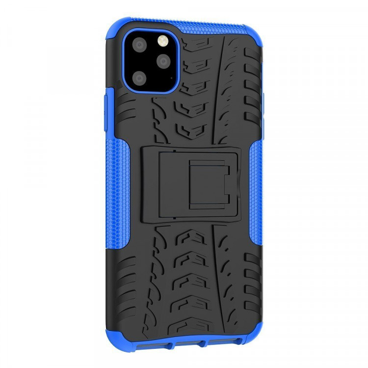 Чехол Hybrid Armor для iPhone 11 Pro Max (черный + голубой)