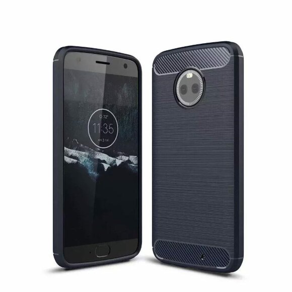 Чехол-накладка Carbon Fibre для Motorola Moto X4 (темно-синий)