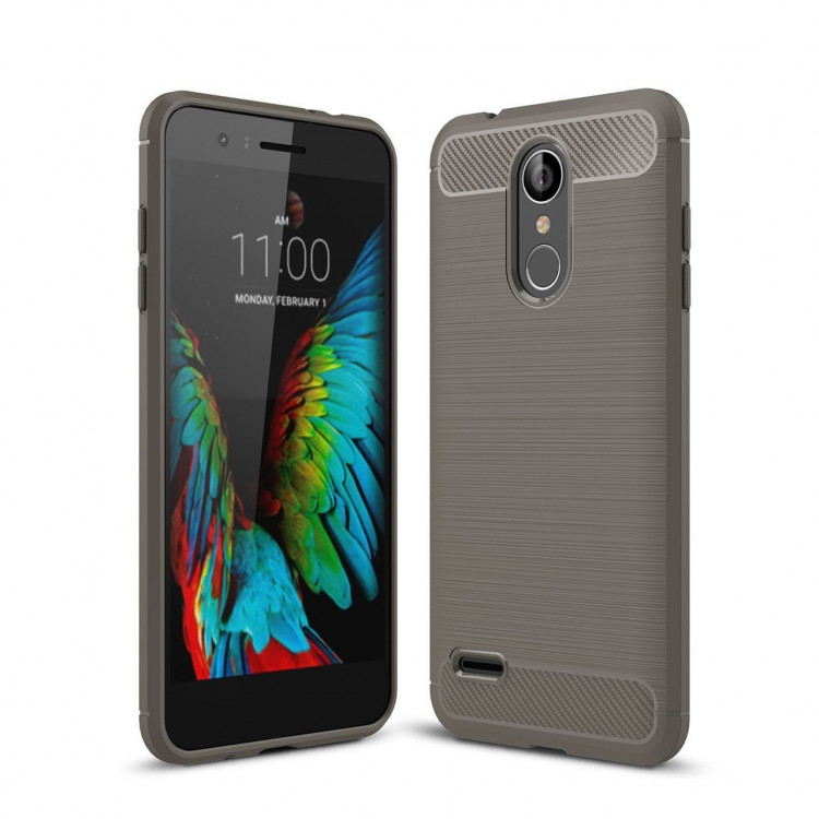 Чехол-накладка Carbon Fibre для LG K8 (2018) / K9 (серый)