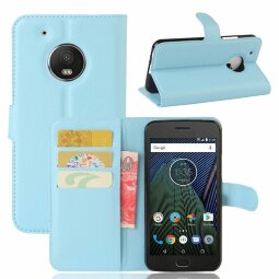 Чехол с визитницей для Motorola Moto G5 Plus (голубой)