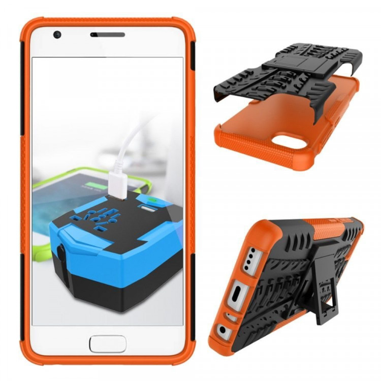 Чехол Hybrid Armor для Lenovo ZUK Z2 (черный + оранжевый)