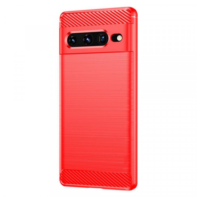 Чехол-накладка Carbon Fibre для Google Pixel 7 Pro (красный)
