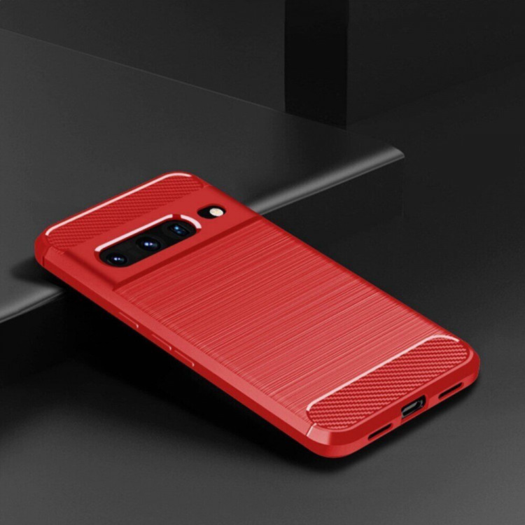 Чехол-накладка Carbon Fibre для Google Pixel 7 Pro (красный)