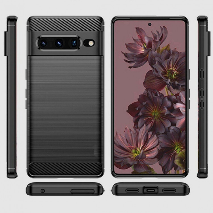 Чехол-накладка Carbon Fibre для Google Pixel 7 Pro (красный)