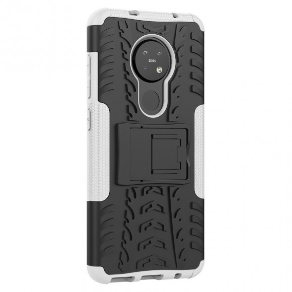 Чехол Hybrid Armor для Nokia 7.2 / Nokia 6.2 (черный + белый)