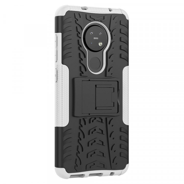 Чехол Hybrid Armor для Nokia 7.2 / Nokia 6.2 (черный + белый)