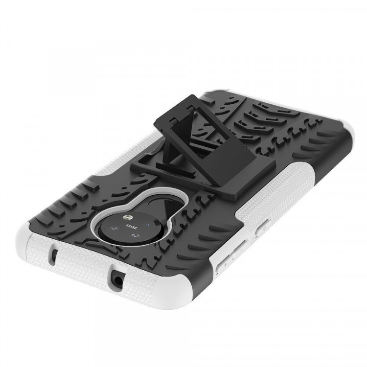 Чехол Hybrid Armor для Nokia 7.2 / Nokia 6.2 (черный + белый)