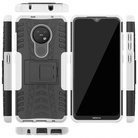 Чехол Hybrid Armor для Nokia 7.2 / Nokia 6.2 (черный + белый)