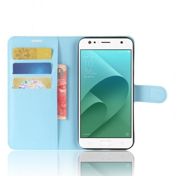 Чехол с визитницей для ASUS ZenFone 4 Selfie ZD553KL (голубой)
