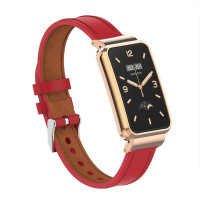 Кожаный ремешок для Xiaomi Smart Band 7 Pro (красный)