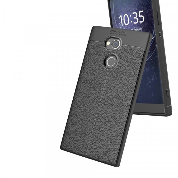 Чехол-накладка Litchi Grain для Sony Xperia XA2 Ultra (черный)