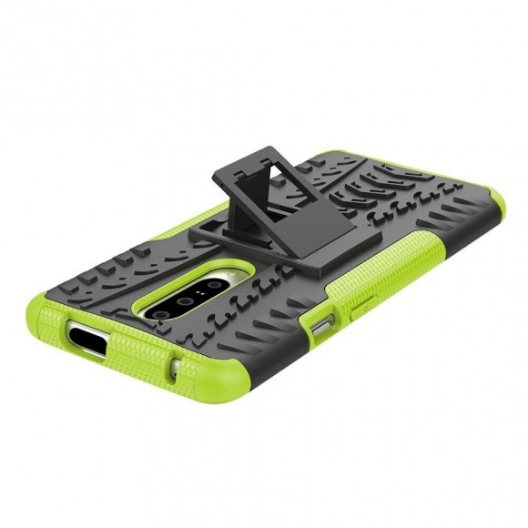 Чехол Hybrid Armor для OnePlus 7 Pro (черный + зеленый)