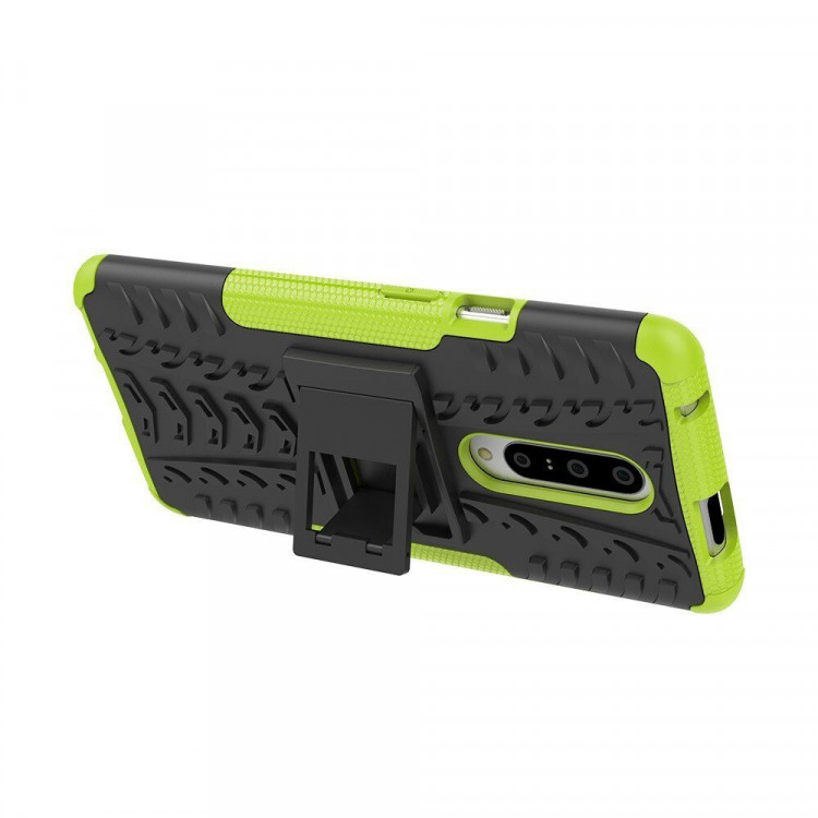 Чехол Hybrid Armor для OnePlus 7 Pro (черный + зеленый)