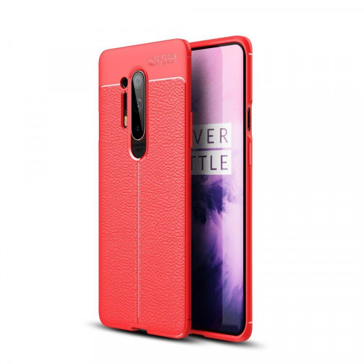 Чехол-накладка Litchi Grain для OnePlus 8 Pro (красный)