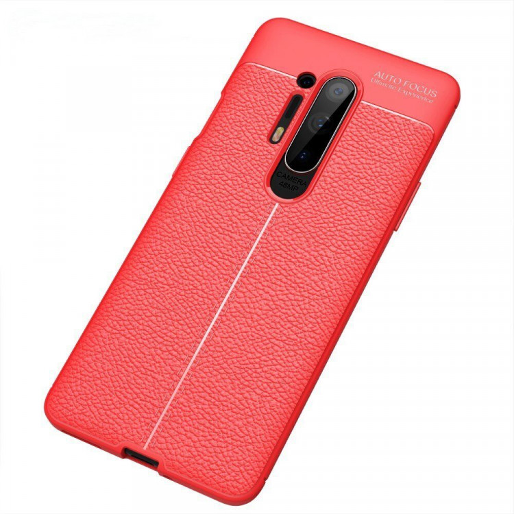Чехол-накладка Litchi Grain для OnePlus 8 Pro (красный)