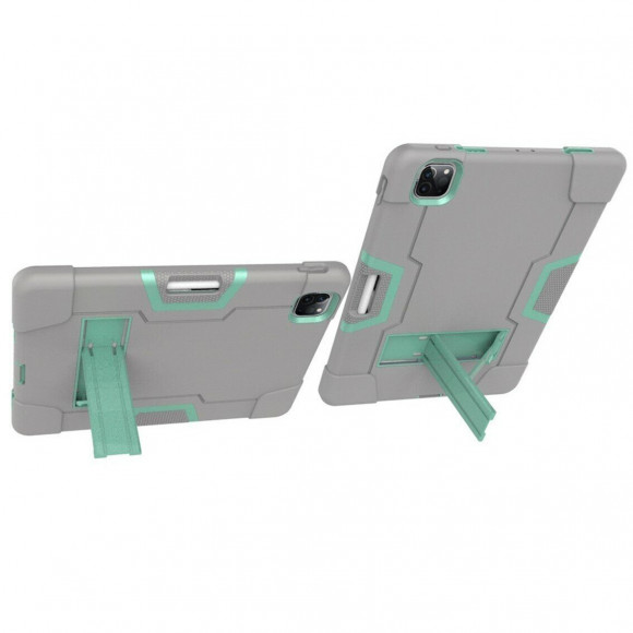 Гибридный TPU чехол для iPad Pro 11 (2022, 2021, 2020) (серый + зеленый)