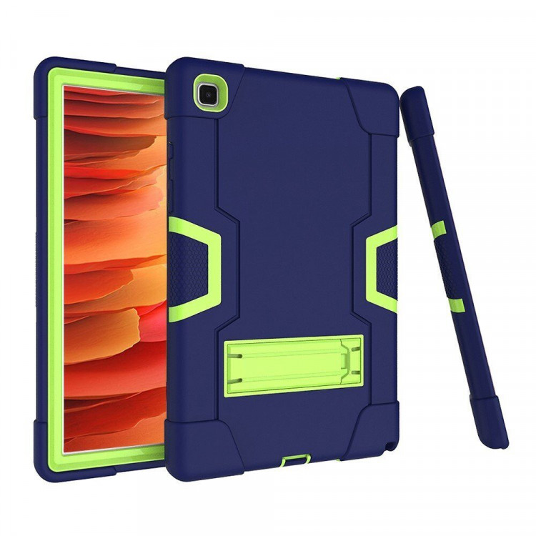 Гибридный TPU чехол для Samsung Galaxy Tab A7 (2020), Galaxy Tab A7 (2022) SM-T500, SM-T505, SM-T509 - 10,4 дюйма (темно-синий+зеленый)