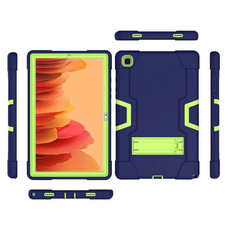 Гибридный TPU чехол для Samsung Galaxy Tab A7 (2020), Galaxy Tab A7 (2022) SM-T500, SM-T505, SM-T509 - 10,4 дюйма (темно-синий+зеленый)