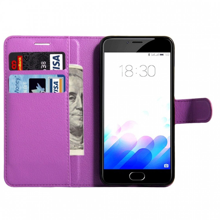 Чехол с визитницей для Meizu M3 / M3s (фиолетовый)