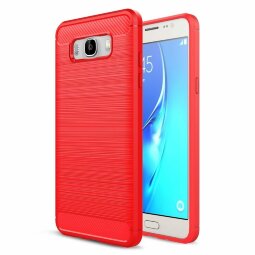 Чехол-накладка Carbon Fibre для Samsung Galaxy J7 (2016) SM-J710F (красный)