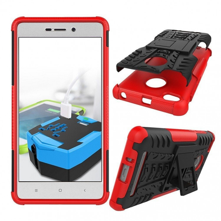 Чехол Hybrid Armor для Xiaomi Redmi 3 / 3s / 3 Pro (черный + красный)