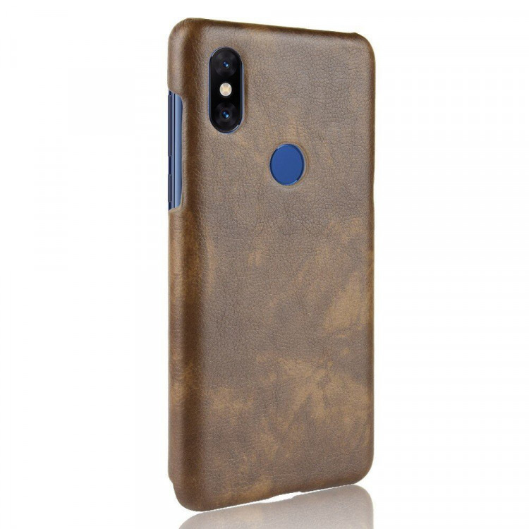 Чехол Litchi Texture для Xiaomi Mi Mix 3 (коричневый)