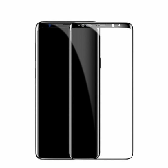 Защитное стекло Baseus 3D для Samsung Galaxy S9 Plus (черный)