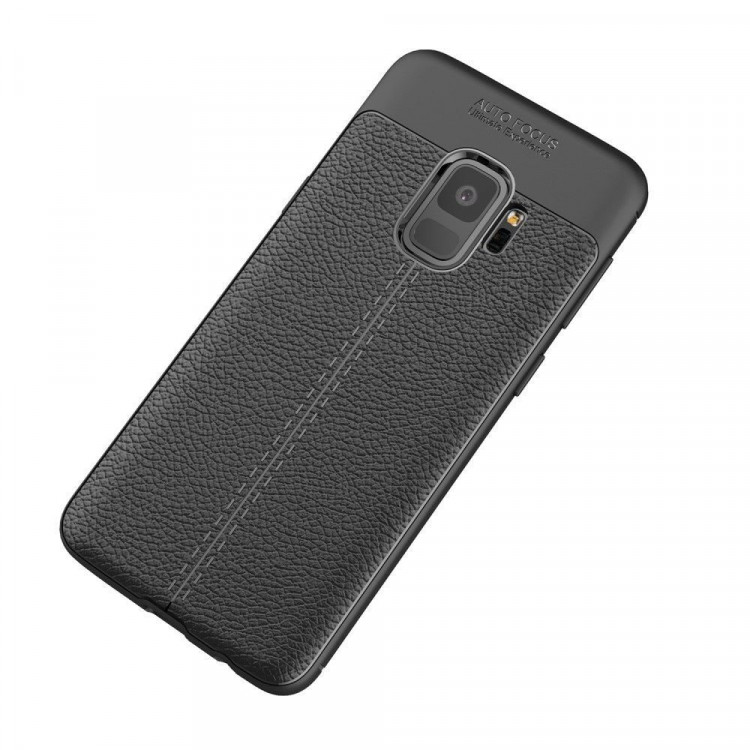Чехол-накладка Litchi Grain для Samsung Galaxy S9 (черный)