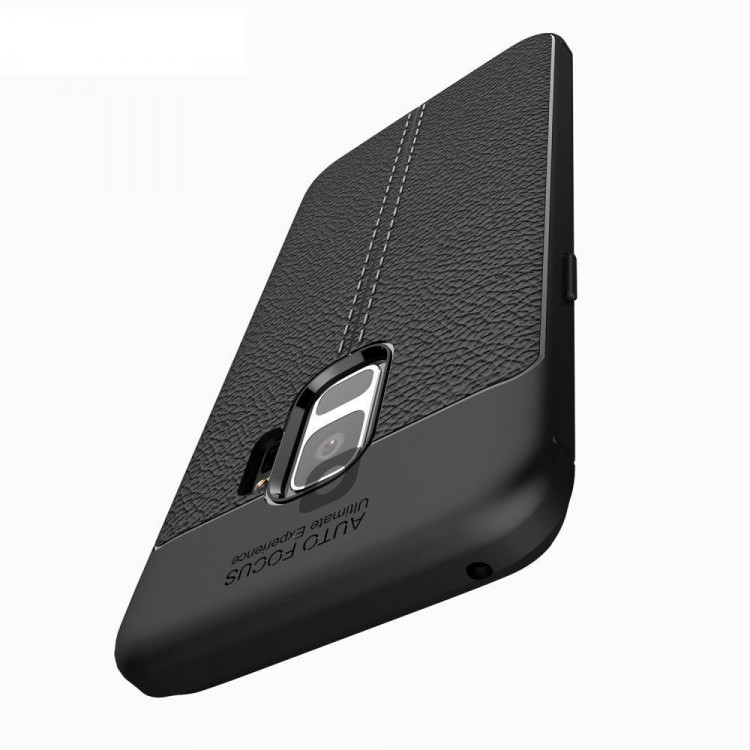 Чехол-накладка Litchi Grain для Samsung Galaxy S9 (черный)