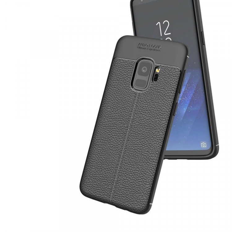 Чехол-накладка Litchi Grain для Samsung Galaxy S9 (черный)